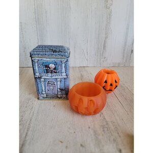 Vintage‎ Halloween Mini candle haunted house pumpkin set